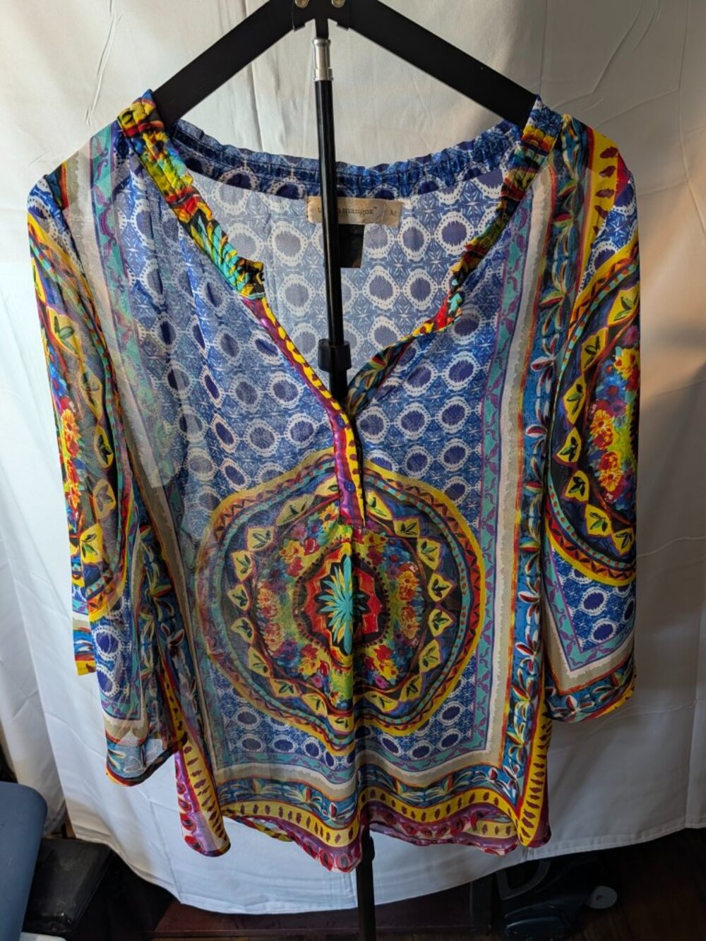 Urban Mangoz Sz M Sheer Tunic Boho Tie Dye Hippy Chic